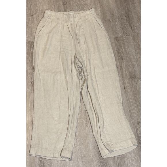 Madewell Pants - Madewell Breezewoven Pull On High Rise Pants Womens XS Linen Pale Beige Green
